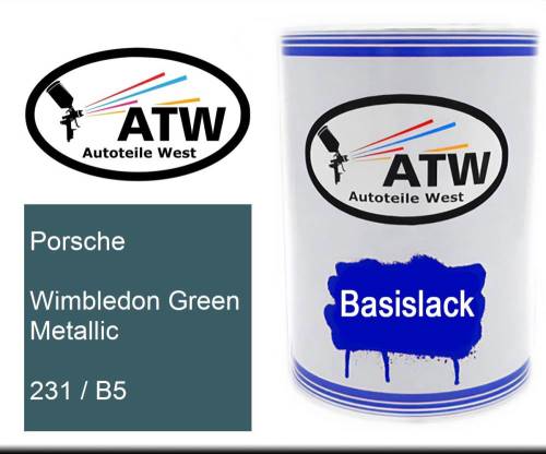 Porsche, Wimbledon Green Metallic, 231 / B5: 500ml Lackdose, von ATW Autoteile West.